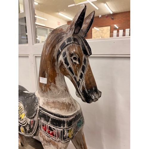 3258 - A wooden decorative rocking horse