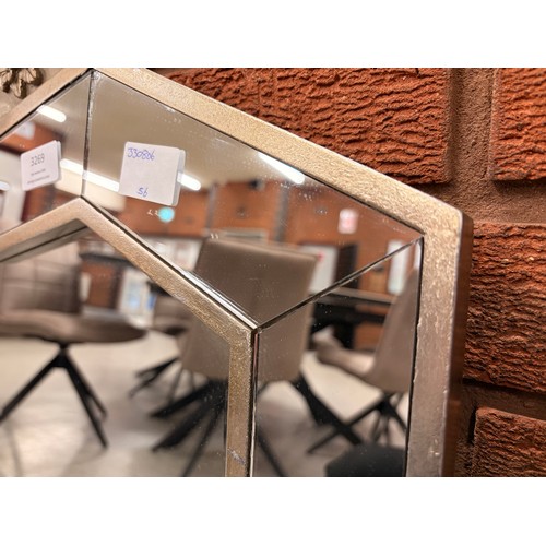 3269 - A champagne framed wall mirror