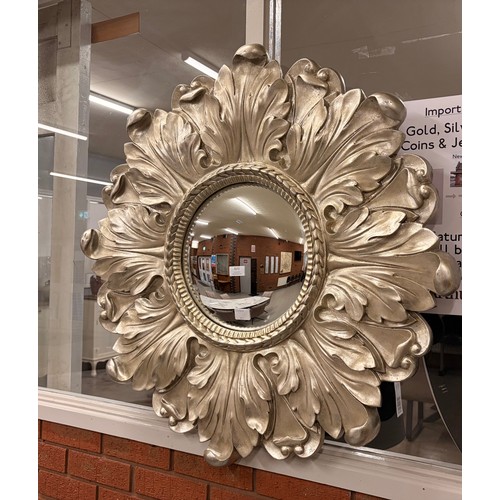 3272 - A Laura Ashley champagne effect convex wall mirror