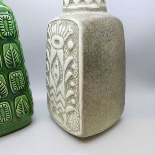 2004 - Two West German pottery vases by Bay Keramik, 25cm and 20cm