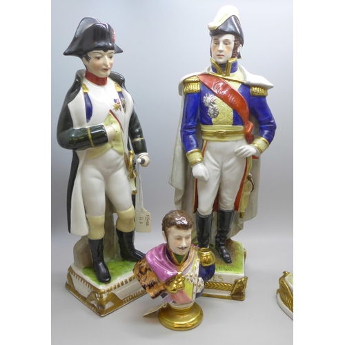 2005 - Two German figures by Scheibe Alsbach, one Marshal Soult on horse back and one Marshal Lannes, a Cap... 