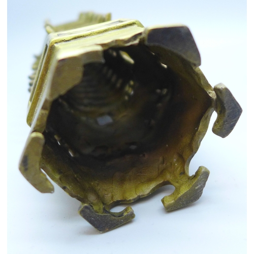 2038 - A brass model of a Wenchang pagoda, 19cm
