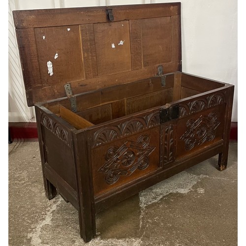 138 - A Charles II carved oak coffer