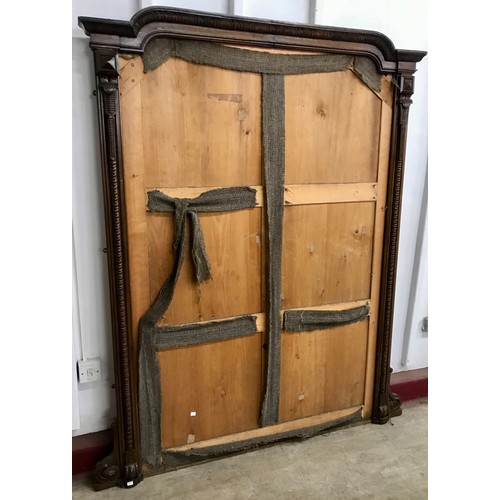 290 - A large Victorian carved oak mirror frame
