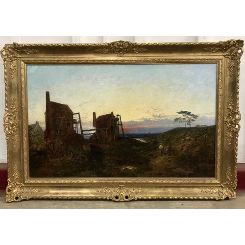 297 - John Holland III (1830-1886), rural landscape with copper whisky stills in the background, oil on ca...