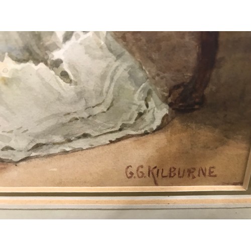 298 - George Goodwin Kilburne (1839-1924) Afternoon Tea, watercolour and gouache, framed