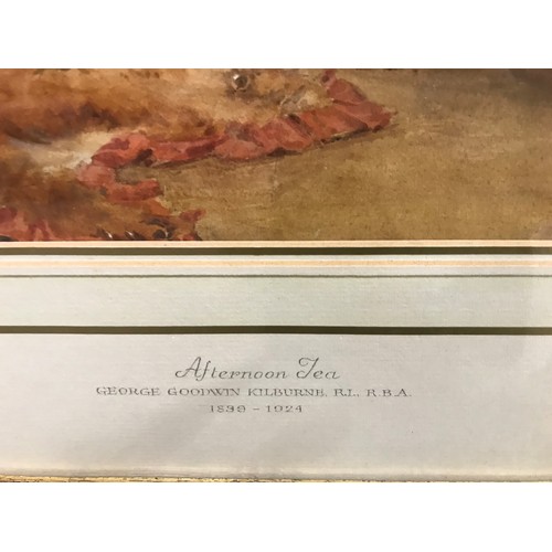 298 - George Goodwin Kilburne (1839-1924) Afternoon Tea, watercolour and gouache, framed