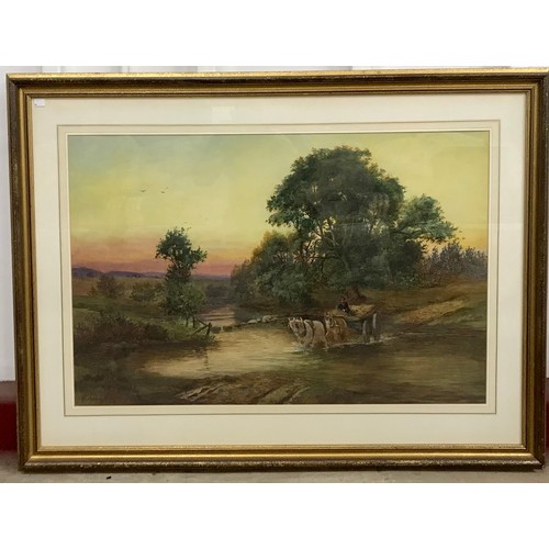 299 - John Cuthbert Salmon (1844-1917), RBA, RCA, ROI, woodland landscape, with horse and cart fording a r... 