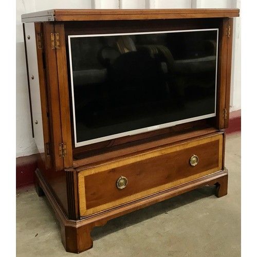 182 - A George III style inlaid mahogany TV unit with Sony Bravia TV. This Lot is being sold as antique/vi... 