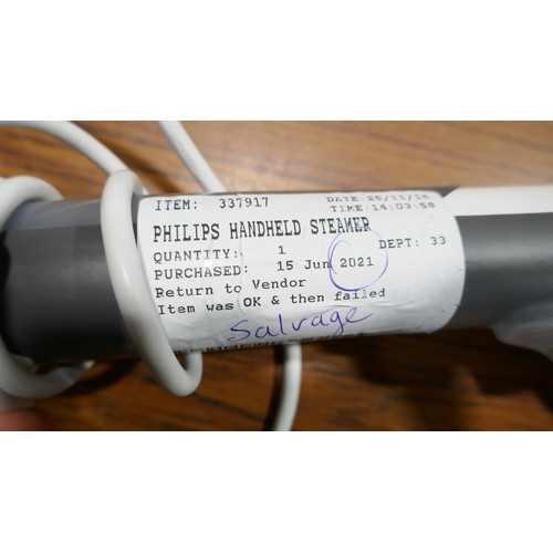 6069 - A Philips handheld steamer and an Airia Living memory foam travel pillow  (378-90,304) *This lot is ... 