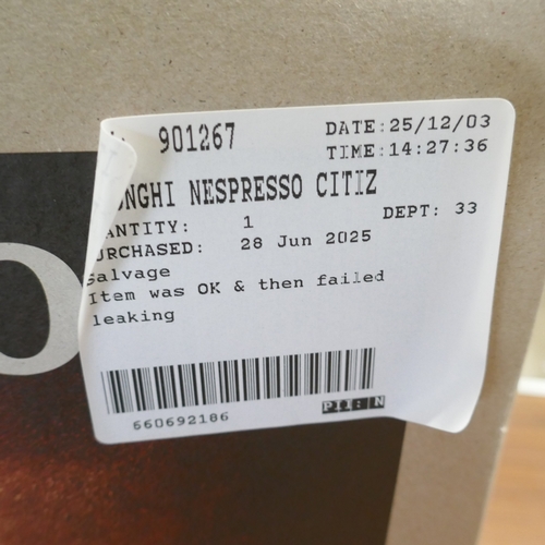 6112 - A Delonghi Nespresso Citiz coffee machine, original RRP £149.99 + VAT (378-263) *This lot is subject... 