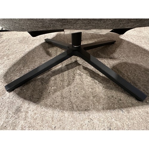 3012 - A grey fabric swivel/rocking chair with footstool