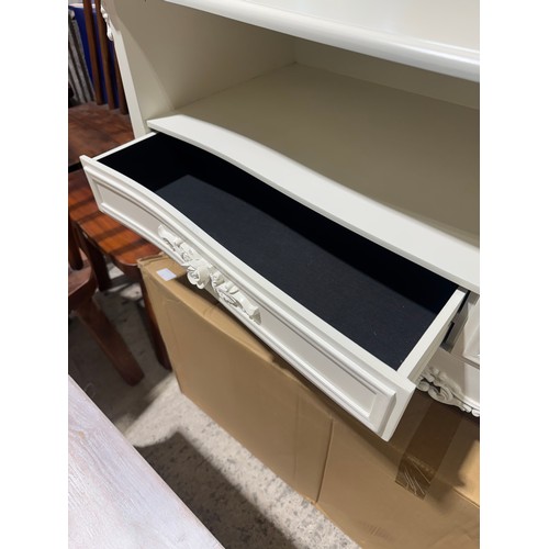 3026 - A white Applby two draw media unit (drawers require attention)