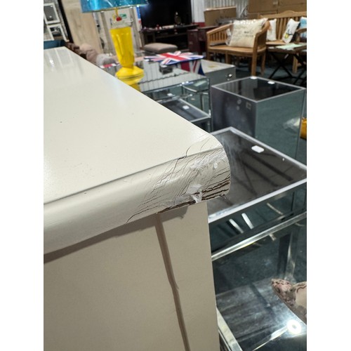 3026 - A white Applby two draw media unit (drawers require attention)