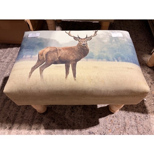 3029 - A small stag print footstool