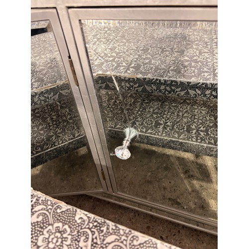 3039 - Four mixed style items including, mirrored sideboard, dressing table and two media units