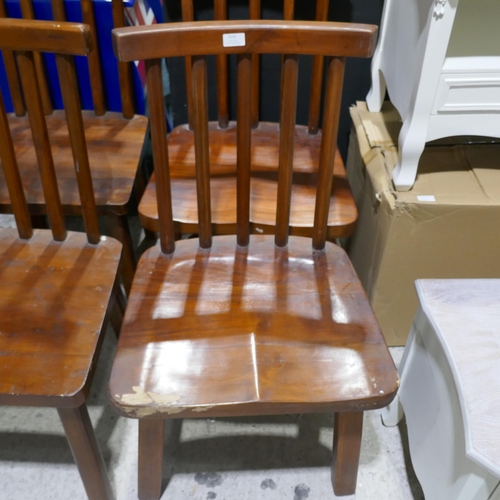3042 - A set of eight hardwood dining chairs (marked)