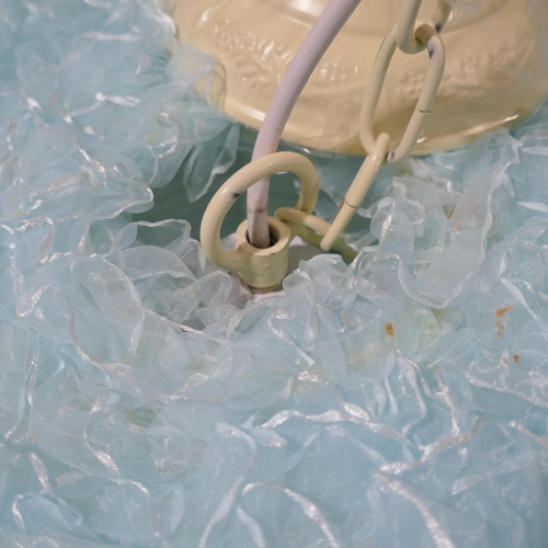 3051 - A pair of light blue ceiling pendants