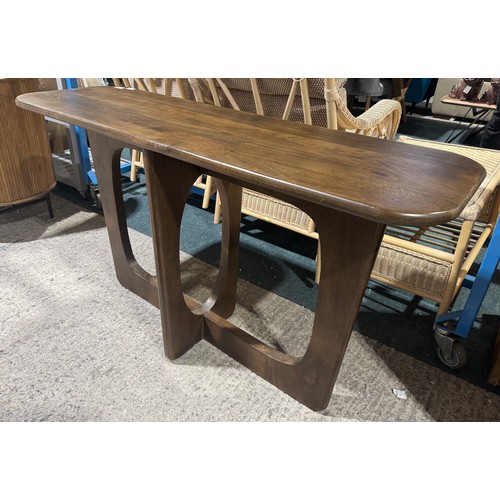 3055 - A dark mango wood console table *This lot is subject to VAT