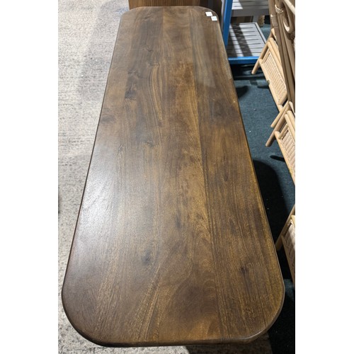 3055 - A dark mango wood console table *This lot is subject to VAT
