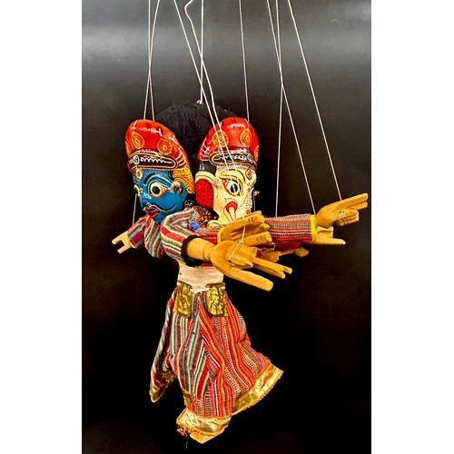 2194 - A vintage four faced Bhaktapur Nava Durga Dancers marionette puppet