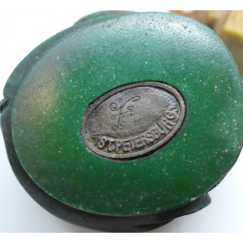 2192 - A collection of oriental items to include carved hardstone seal, carved Japanese amber netsuke of a ... 