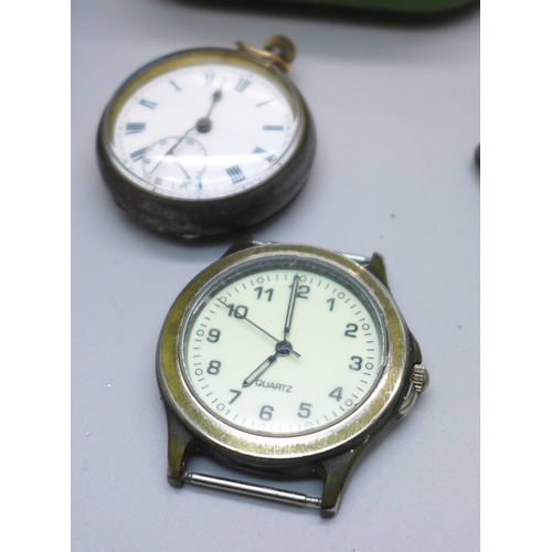 7172 - A collection of watches including Accurist, and travel clocks