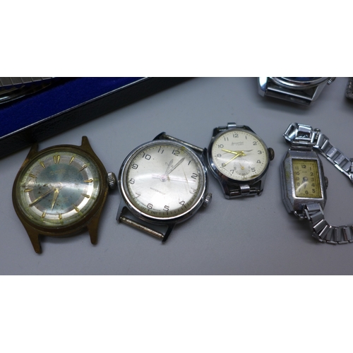 7177 - A collection of mechanical wristwatches including a Corvette, in original box, a lady's Seiko 5 auto... 