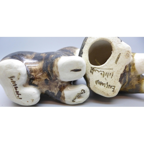 2023 - Two Winstanley model kittens, tallest 11.5cm