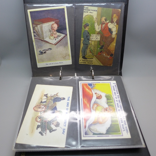 2027 - An album of humorous postcards, 64 in total