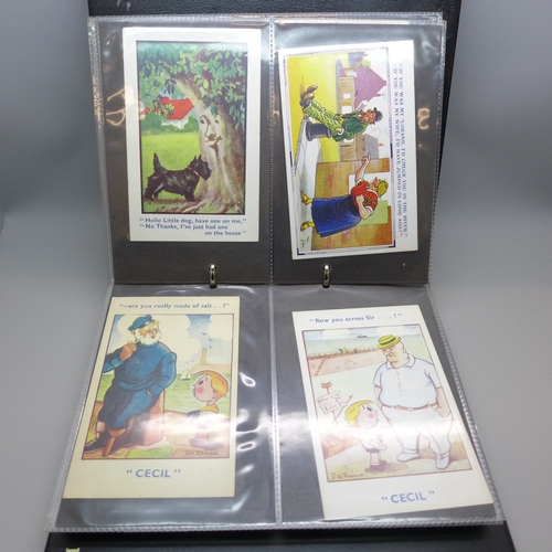 2027 - An album of humorous postcards, 64 in total