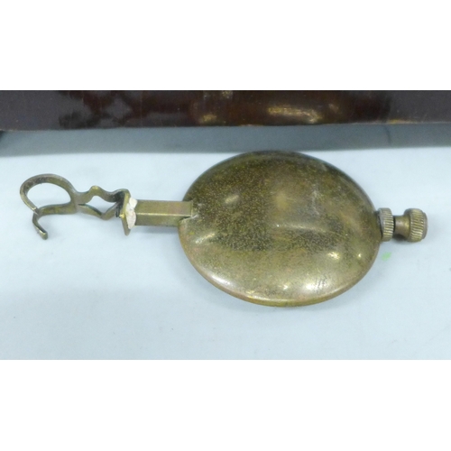 2031 - A German beehive 8-day mantel clock with striking movement and bevelled glass front, marked Tempus F... 