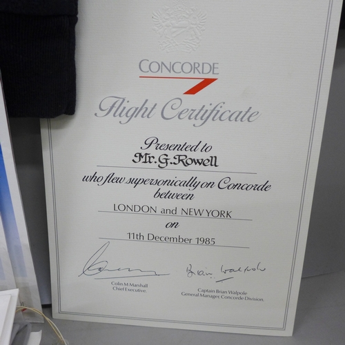 2040 - A collection of Concorde ephemera, John Player World Tour on Concorde, 11th December 1985, including... 