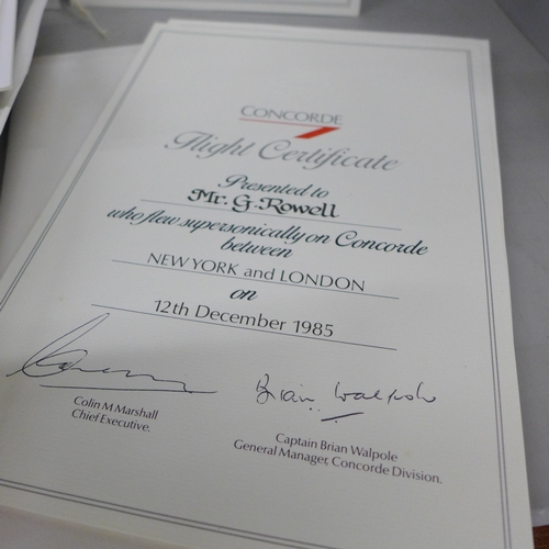 2040 - A collection of Concorde ephemera, John Player World Tour on Concorde, 11th December 1985, including... 
