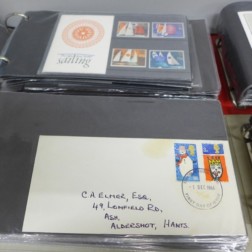 2052 - Stamps; four albums containing first day covers, 1960s, 70s and 80s, approximately 180 first day cov... 