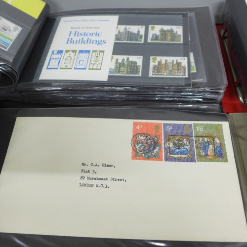 2052 - Stamps; four albums containing first day covers, 1960s, 70s and 80s, approximately 180 first day cov... 