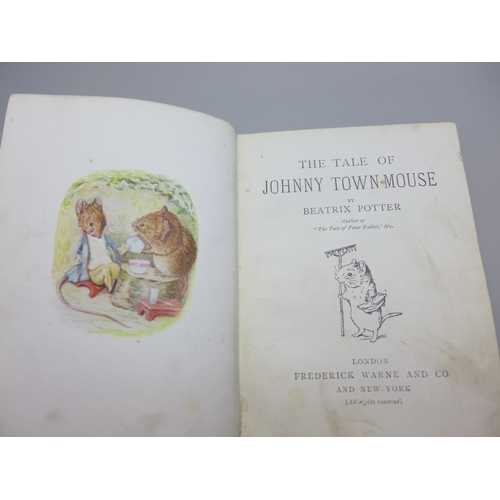 2168 - One volume, Beatrix Potter, The Tale of Johnny Town-Mouse, 1918 first edition