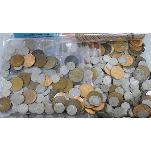 2186 - Coins; a Malta coin set, a Royal Mint 80th Birthday of The Queen Mother commemorative, sixpences, pe... 