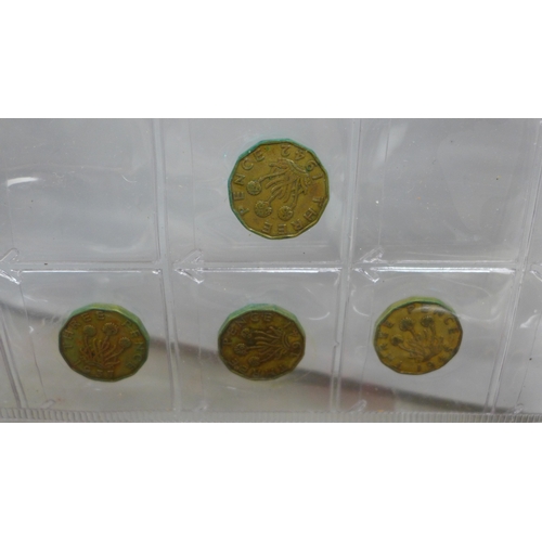 2186 - Coins; a Malta coin set, a Royal Mint 80th Birthday of The Queen Mother commemorative, sixpences, pe... 
