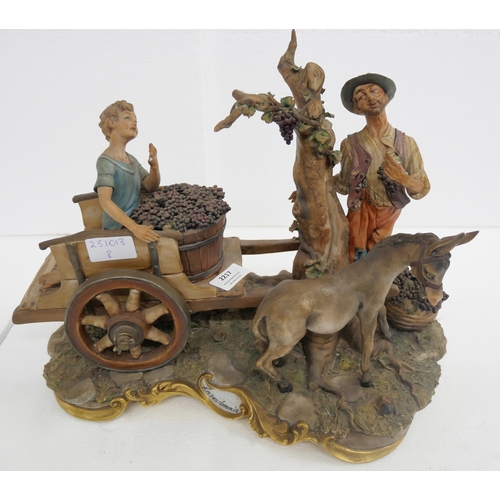 2217 - A large Capodimonte figure group titled 'La Vendemmia' (The Grape Harvest) by artist Volta
