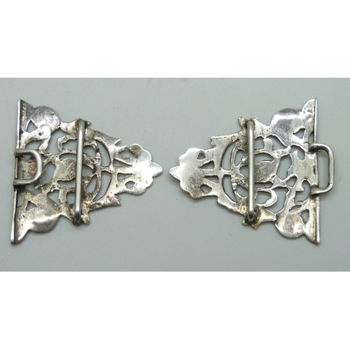 7135 - An Art Nouveau silver buckle, J&C, Birmingham, 1903, 18g, 8.4cm