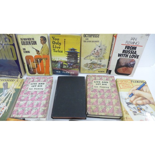 2154 - A collection of Ian Fleming James Bond novels, to include The Man With The Golden Gun and You Only L... 