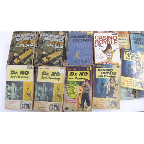 2154 - A collection of Ian Fleming James Bond novels, to include The Man With The Golden Gun and You Only L... 