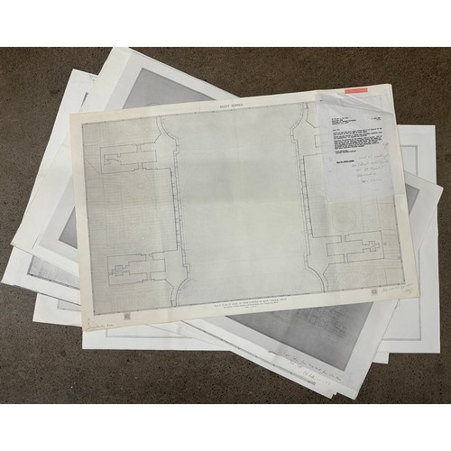 2131 - A collection of seven large hand drawn technical architectural proof prints approximately 90 x 60cm ... 