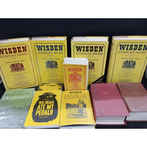 2154A - Cricket; a collection of 26 Wisden Almanack, 1960's onwards, four Widsen Anthology and four other cr... 