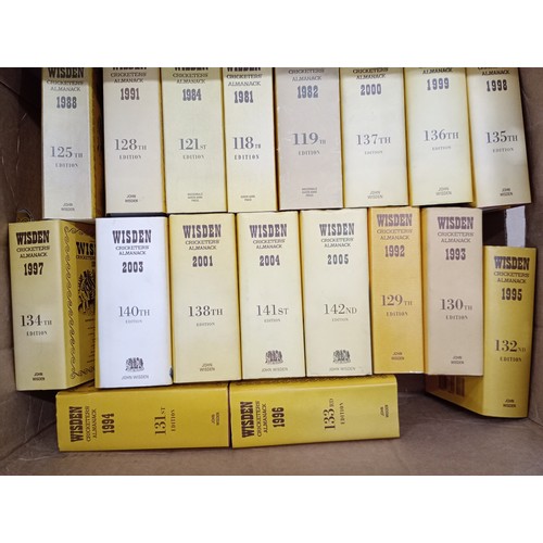 2154A - Cricket; a collection of 26 Wisden Almanack, 1960's onwards, four Widsen Anthology and four other cr... 