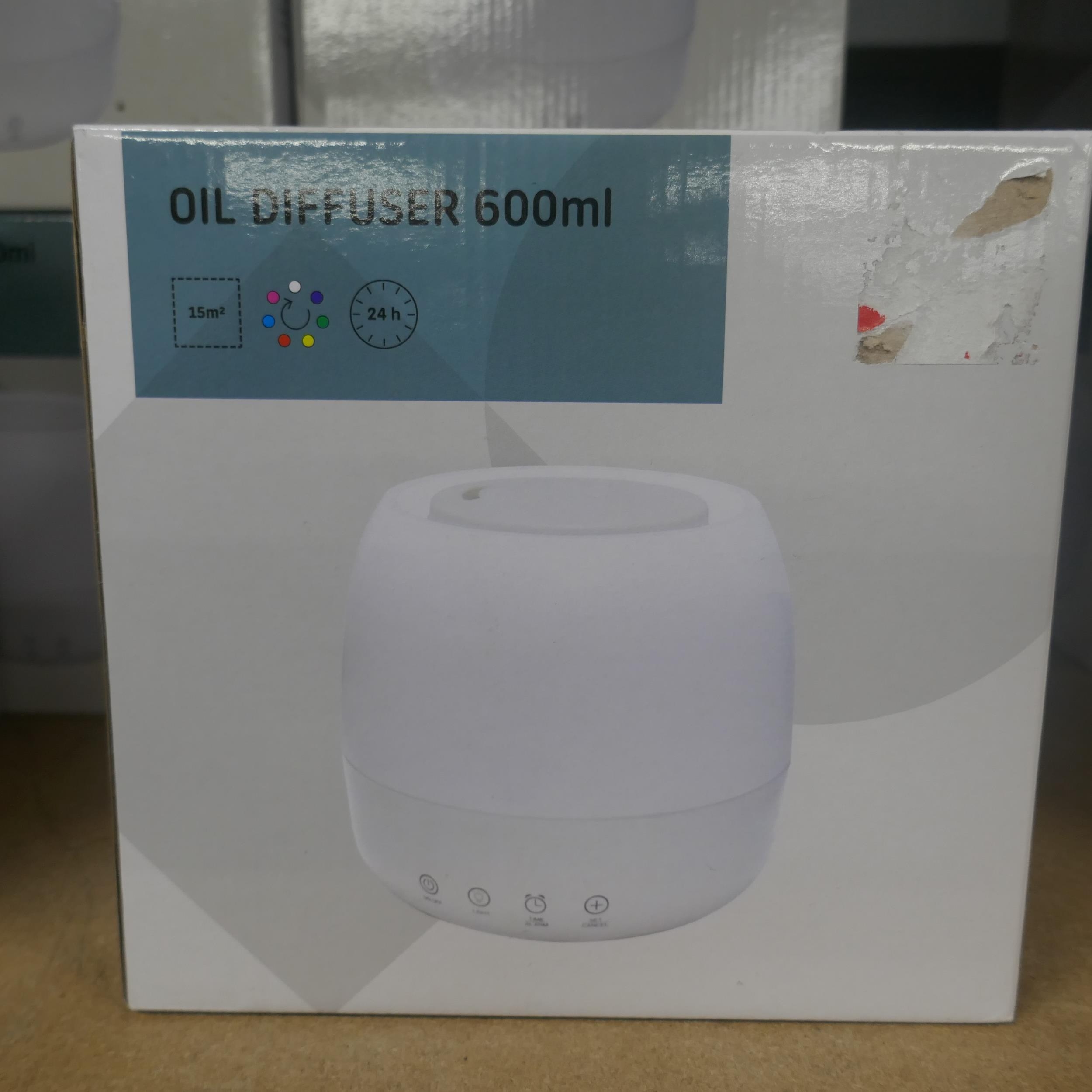 Six x 600ml oil diffusers, boxed *This lot is subject to VAT