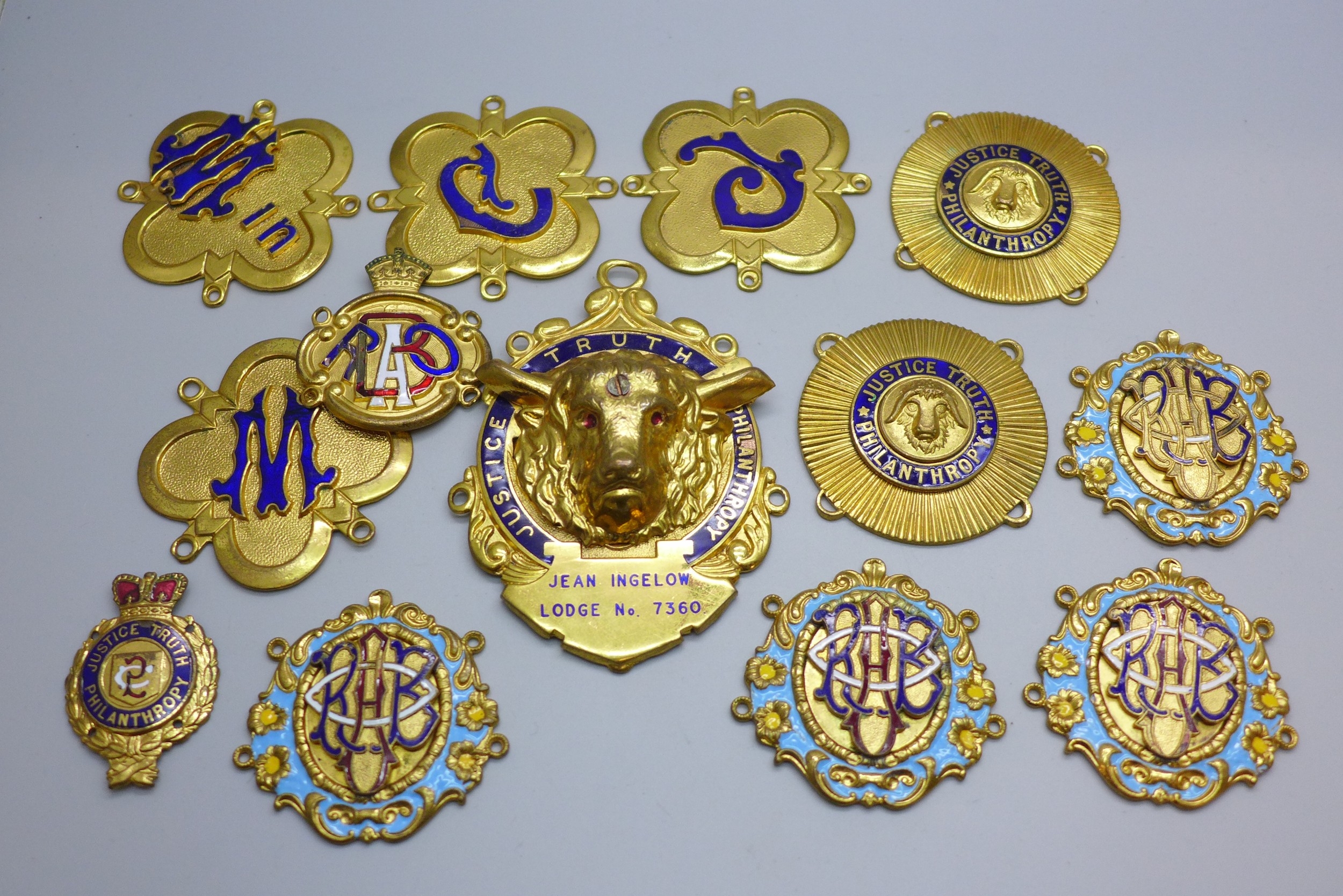 A collection of RAOB lodge medallions