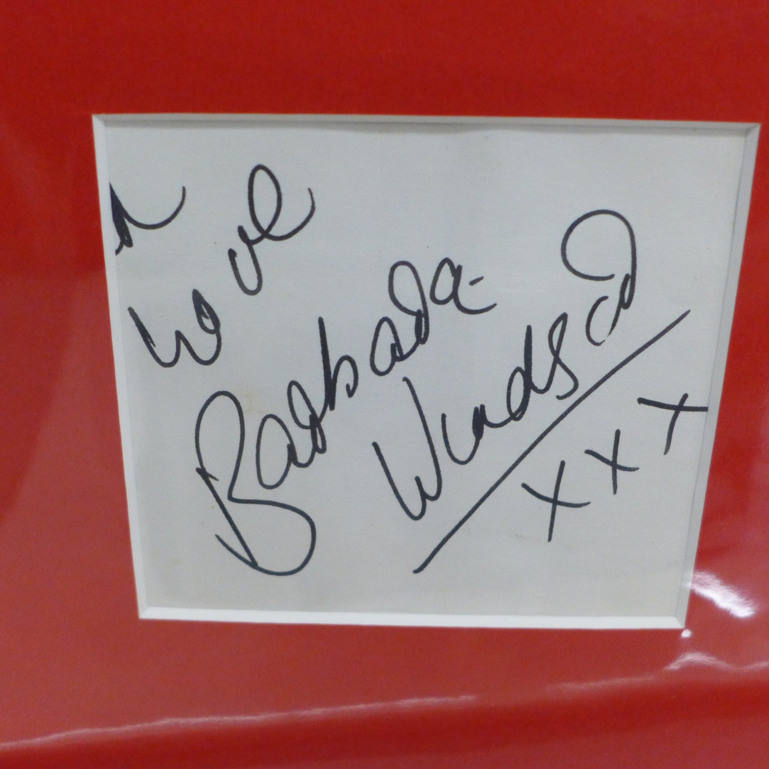 Three Carry On film related picture displays, autographs of Barbara ...