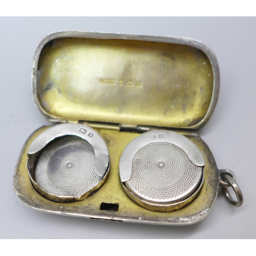 A silver double sovereign case, Birmingham 1901, a/f, 42g